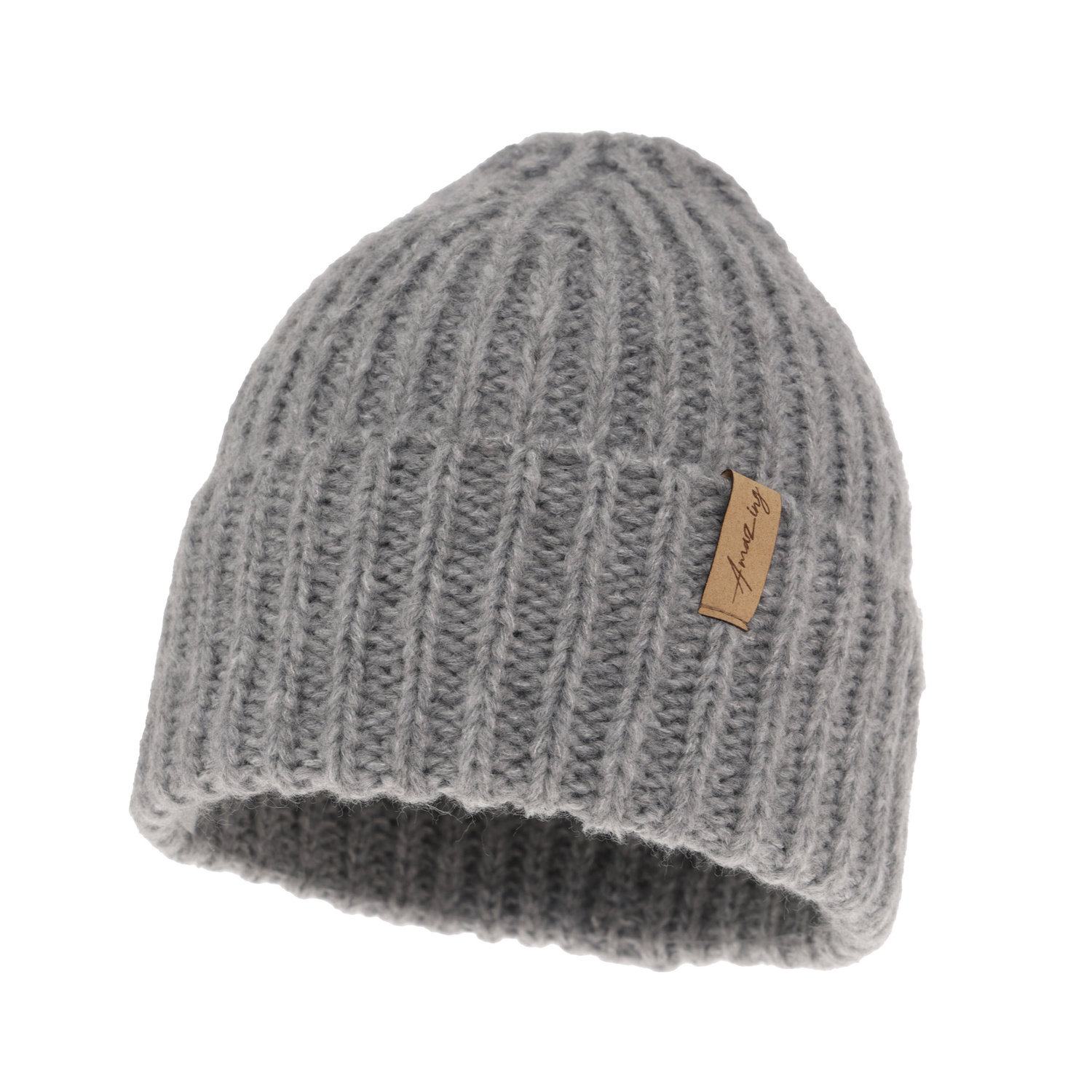 Bonnet d'hiver femme, gris, avec laine mérinos, Caro