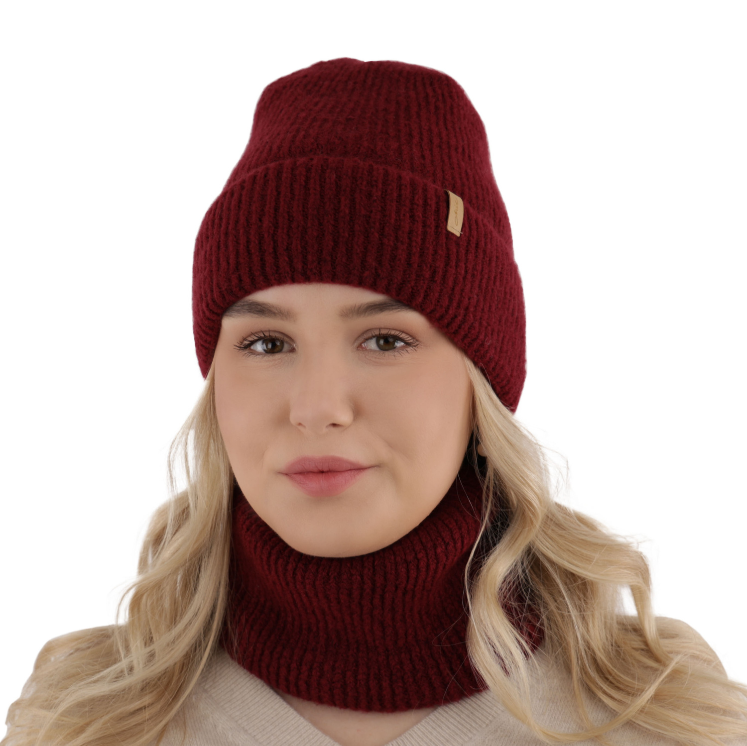 Ensemble d'hiver fille: bonnet et snood, rose, Edila