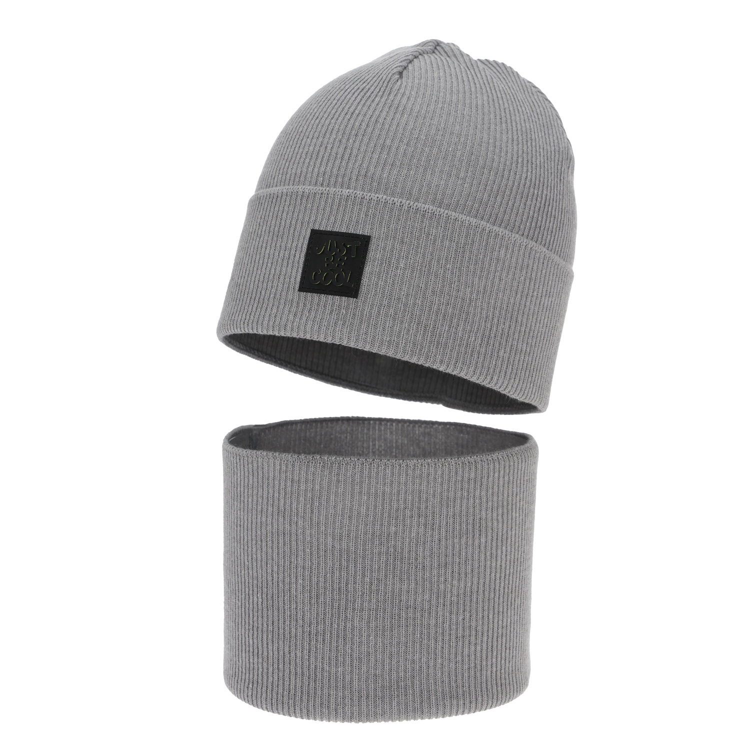 Ensemble automne/printemps garçon: bonnet et snood, avec coton, gris clair, Jonas