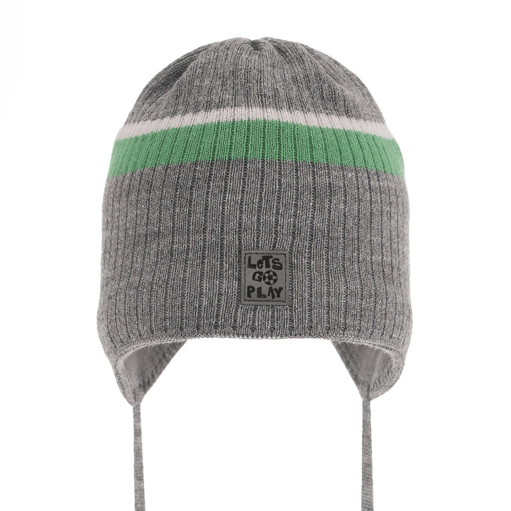 Bonnet automne/printemps garçon, gris, avec liens, Oliver