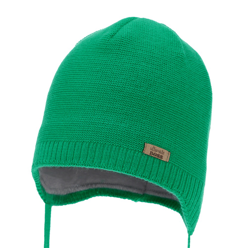 Bonnet automne/printemps garçon, vert, avec liens, Valdis