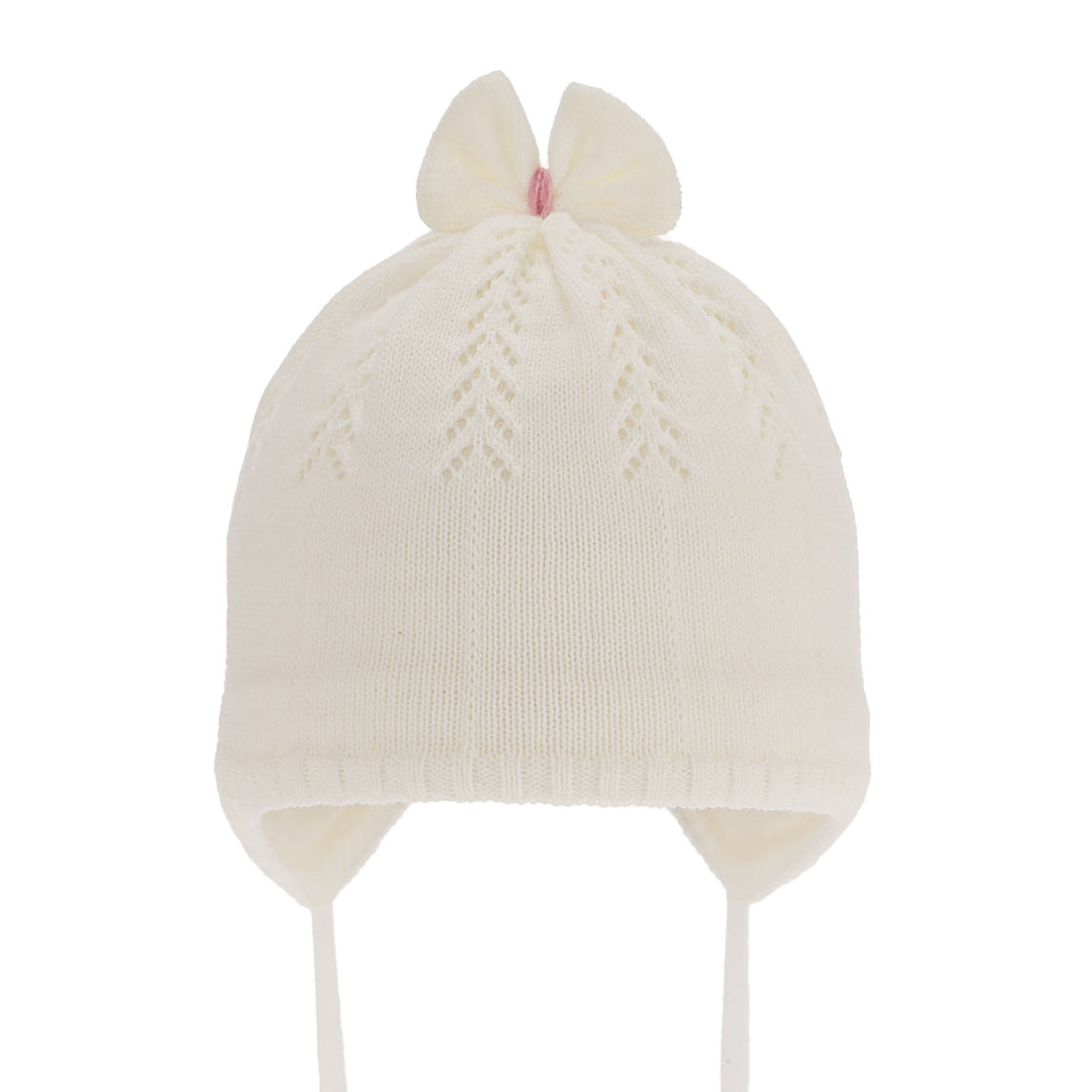 Bonnet automne/printemps fille, crème, avec liens, Ginara