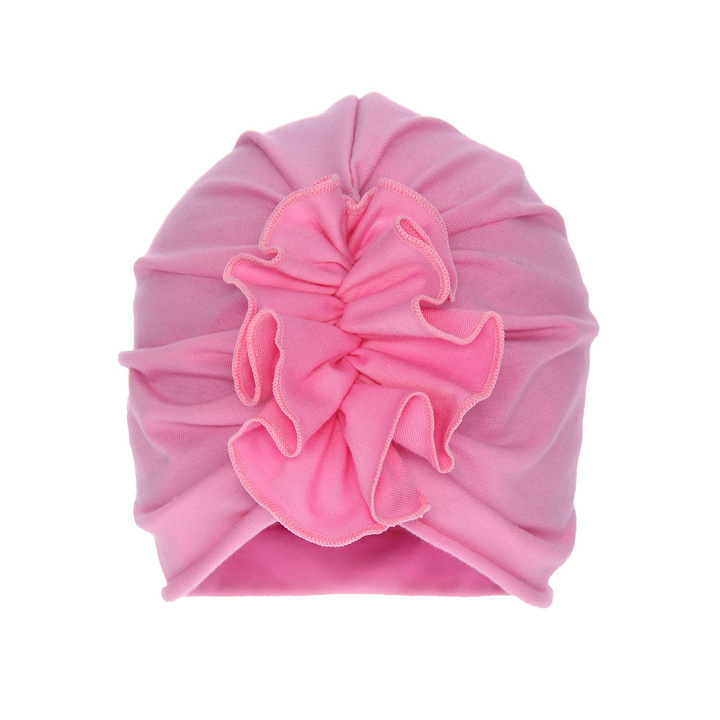 Bonnet automne/printemps fille, rose, avec fronces, Werka