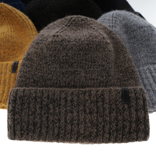 Bonnet d'hiver homme, gris, avec laine mérinos, Nori