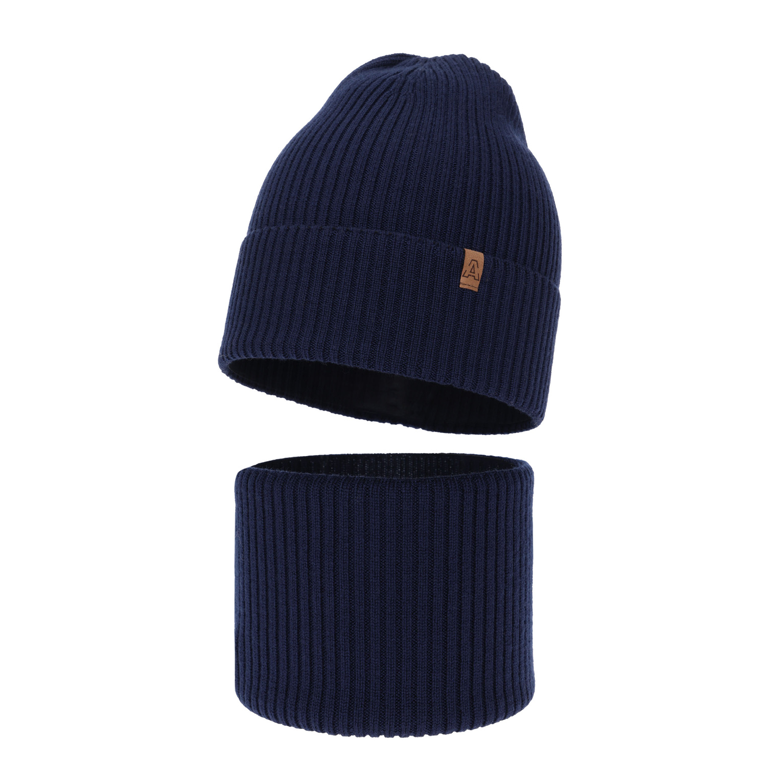 Ensemble automne/printemps garçon: bonnet et snood, 100% Laine Mérinos, Lemas