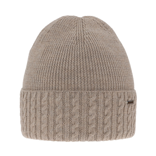 Bonnet d'hiver femme, beige, avec laine mérinos, Febe