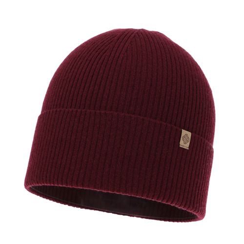 Bonnet automne/hiver femme, bordeaux, avec laine mérinos et cachemire, Alineta
