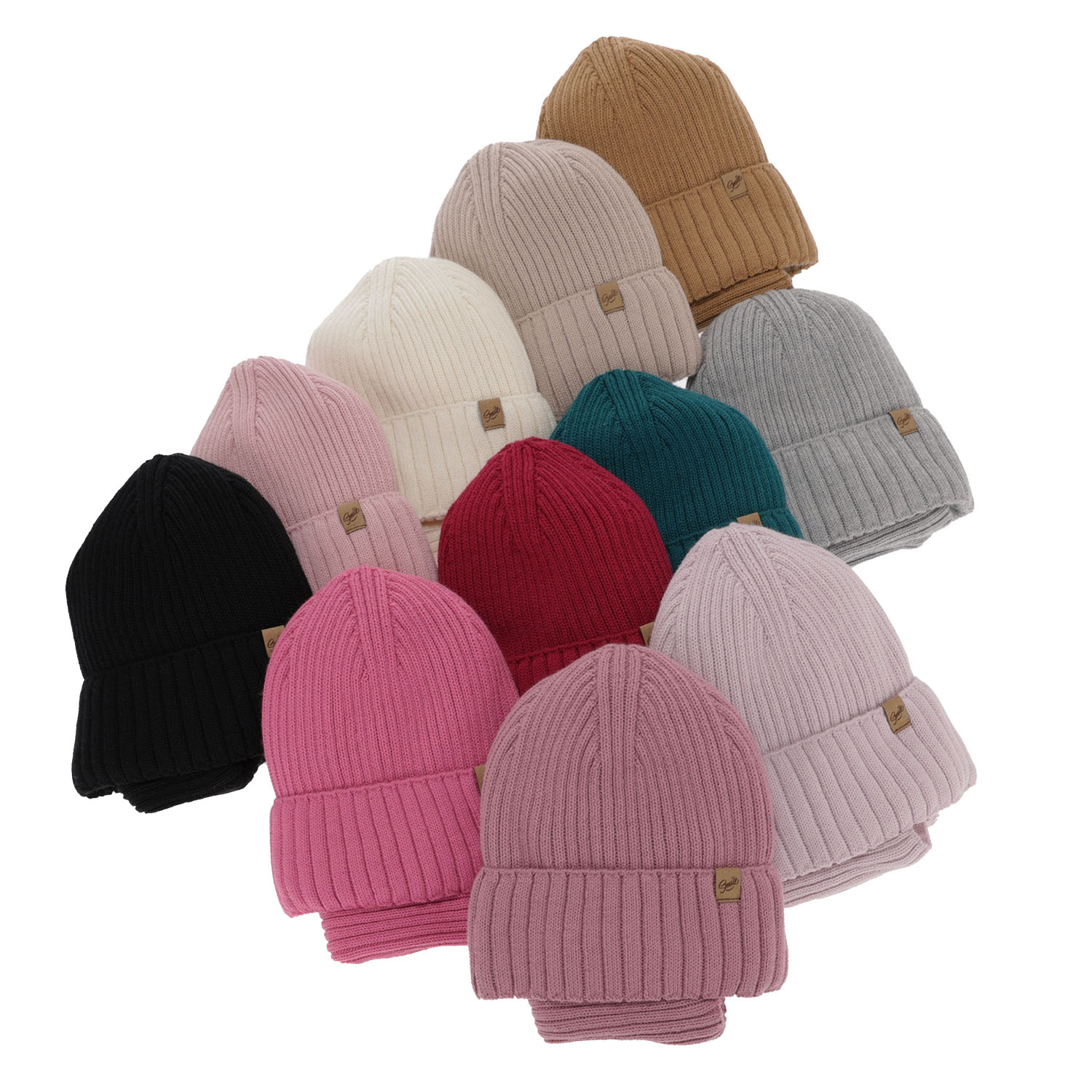 Ensemble d'hiver fille: bonnet et snood, vert, avec laine mérinos, Mesalia