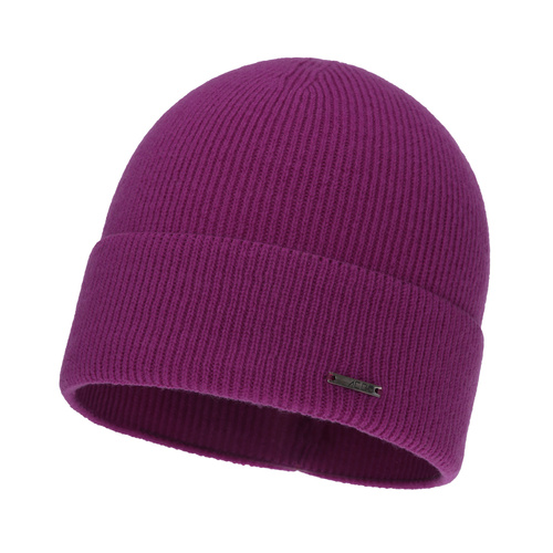 Bonnet automne/printemps femme, violet, avec laine mérinos et cachemire, Sindra