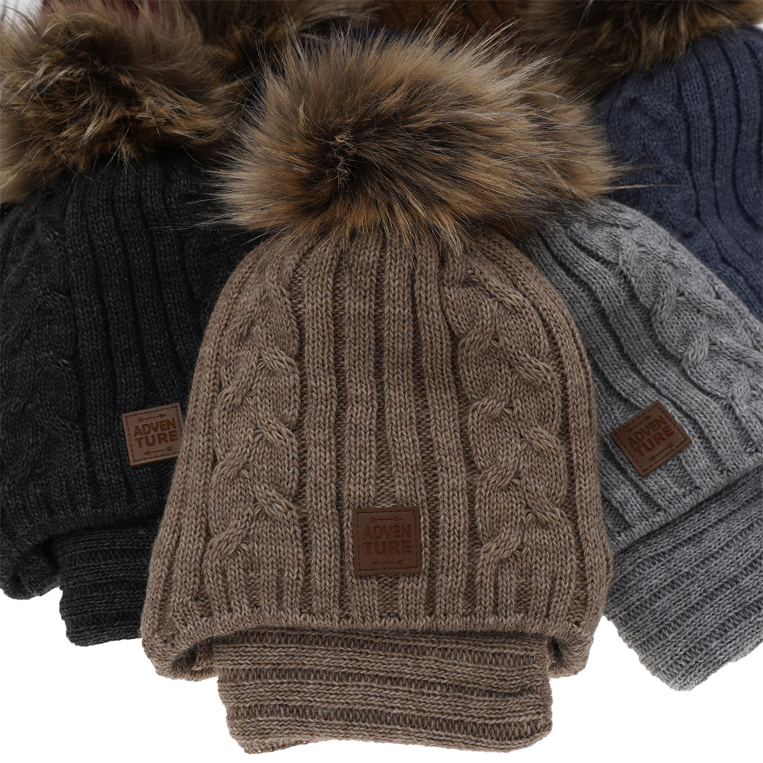 Ensemble d'hiver garçon: bonnet et snood, bleu, avec pompon, Casper