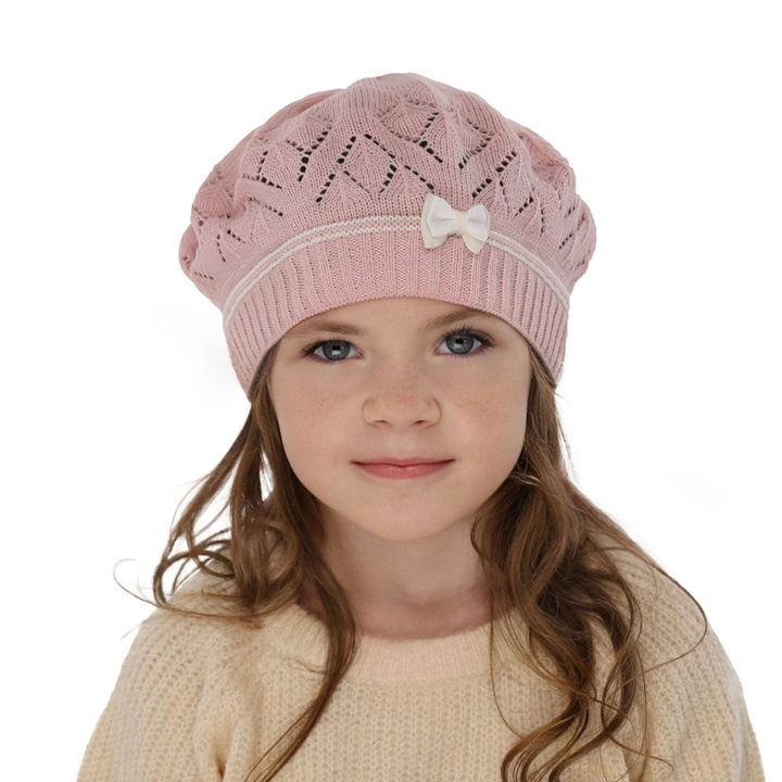 Beret automne/printemps fille, rose, Bibi