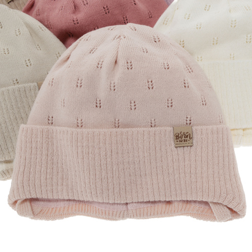 Bonnet automne/printemps fille, crème, avec liens, Froya