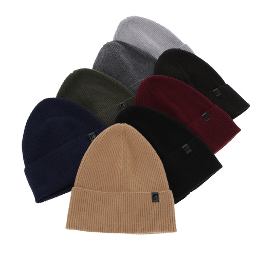 Bonnet automne/printemps homme, camel, avec laine mérinos et cachemire, Azuryt