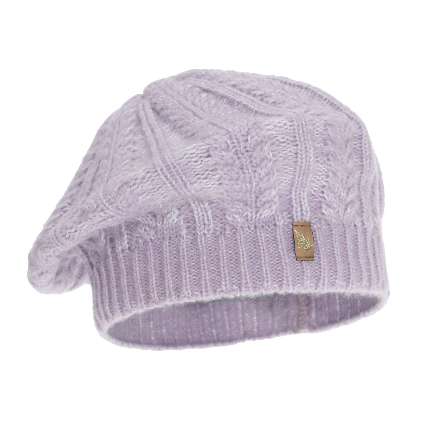 Béret d'hiver femme, violet, avec laine mérinos, Senja