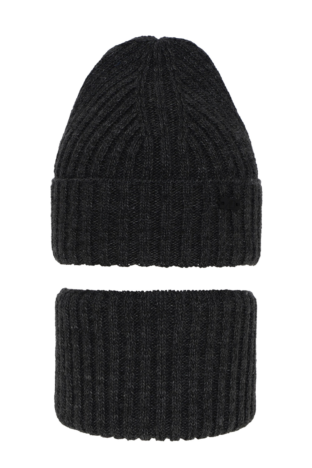 Ensemble d'hiver garçon: bonnet et snood, gris, Zeno