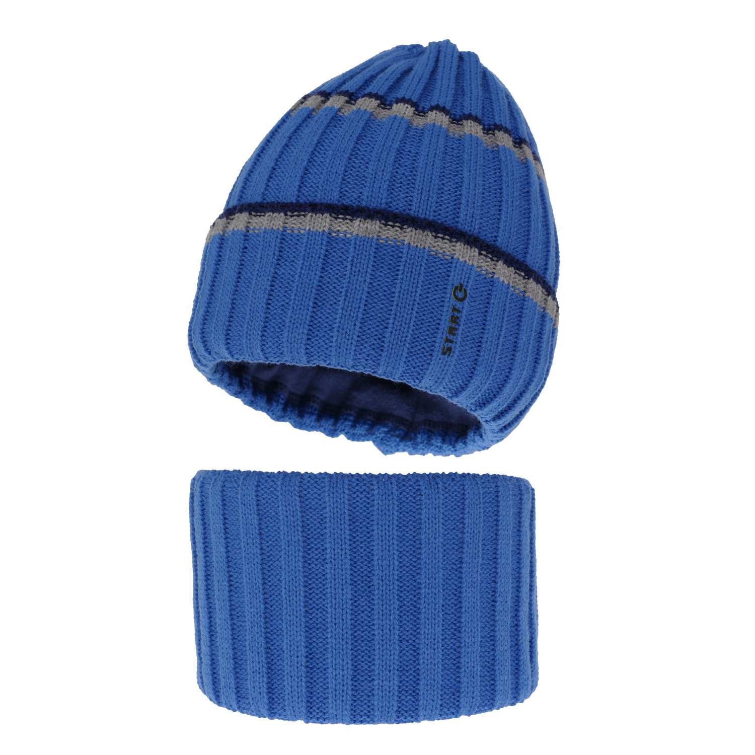 Ensemble d'hiver garçon: bonnet et snood, bleu, Bastien