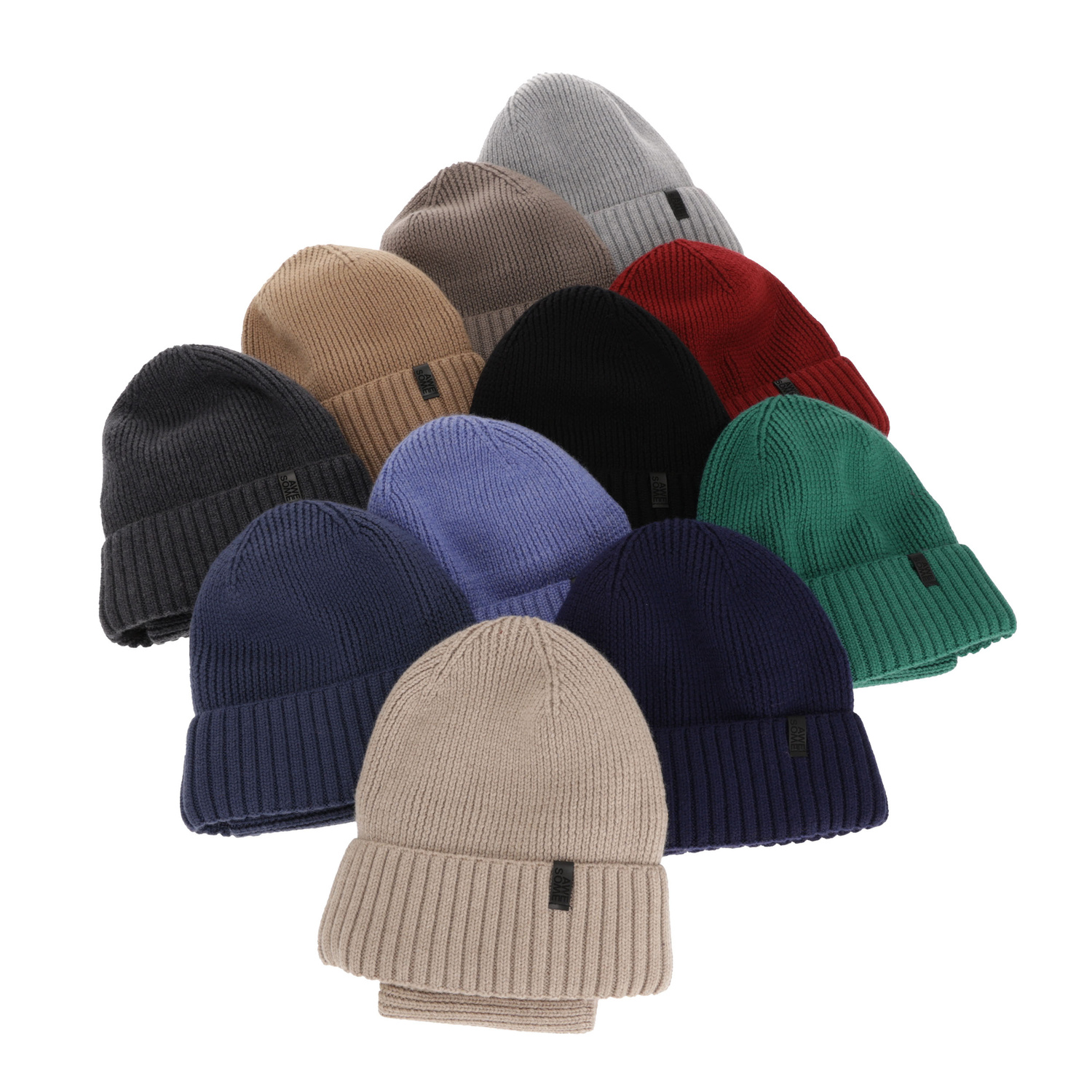 Bonnet et snood garçon, ensemble d'hiver, 100% Laine Mérinos, doublé de laine mérinos, bleu Harbin