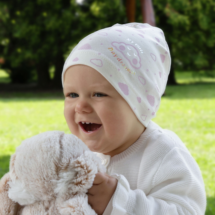 Bonnet automne/printemps fille, blanc, Klaudyna