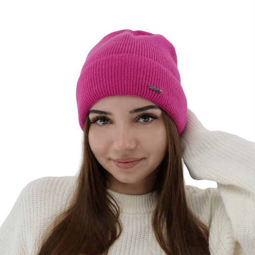 Bonnet automne/printemps femme, violet, avec laine mérinos et cachemire, Sindra