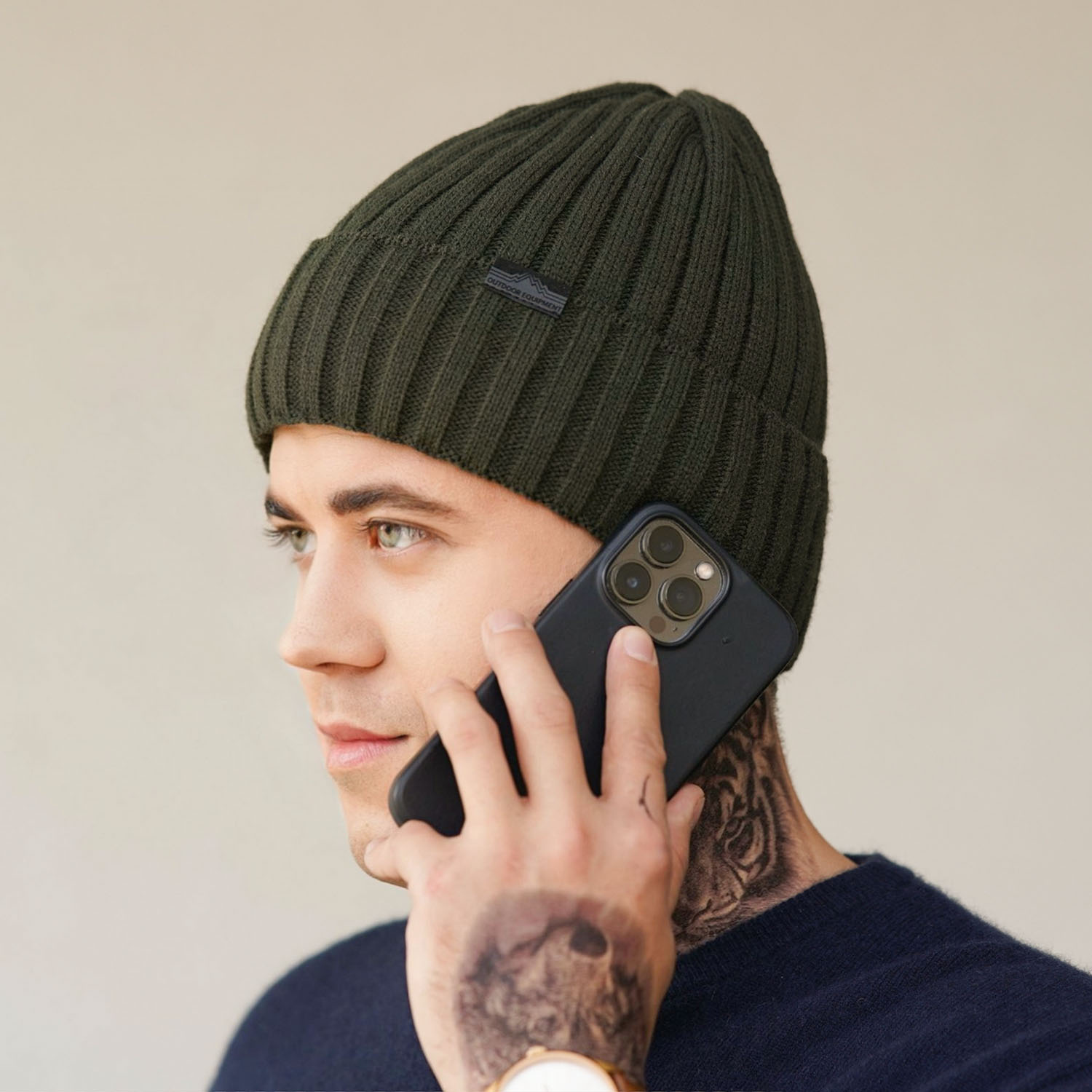 Bonnet d'hiver homme, noire, Vincent