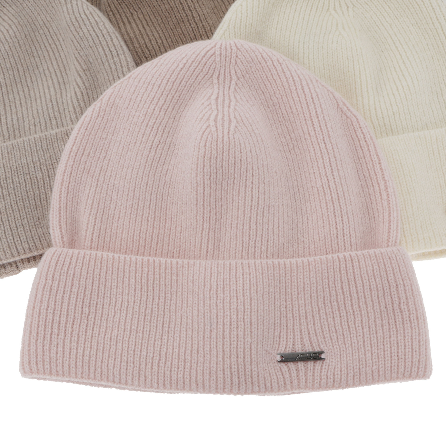 Bonnet automne/hiver femme, crème, avec laine mérinos et cachemire, Sindra