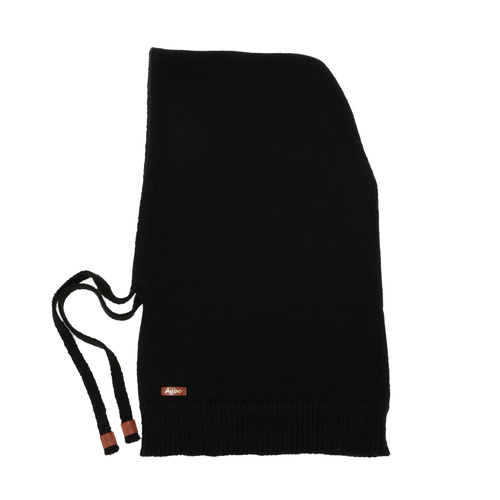 Cagoule d'hiver femme, noir, avec laine mérinos, Elizabeth