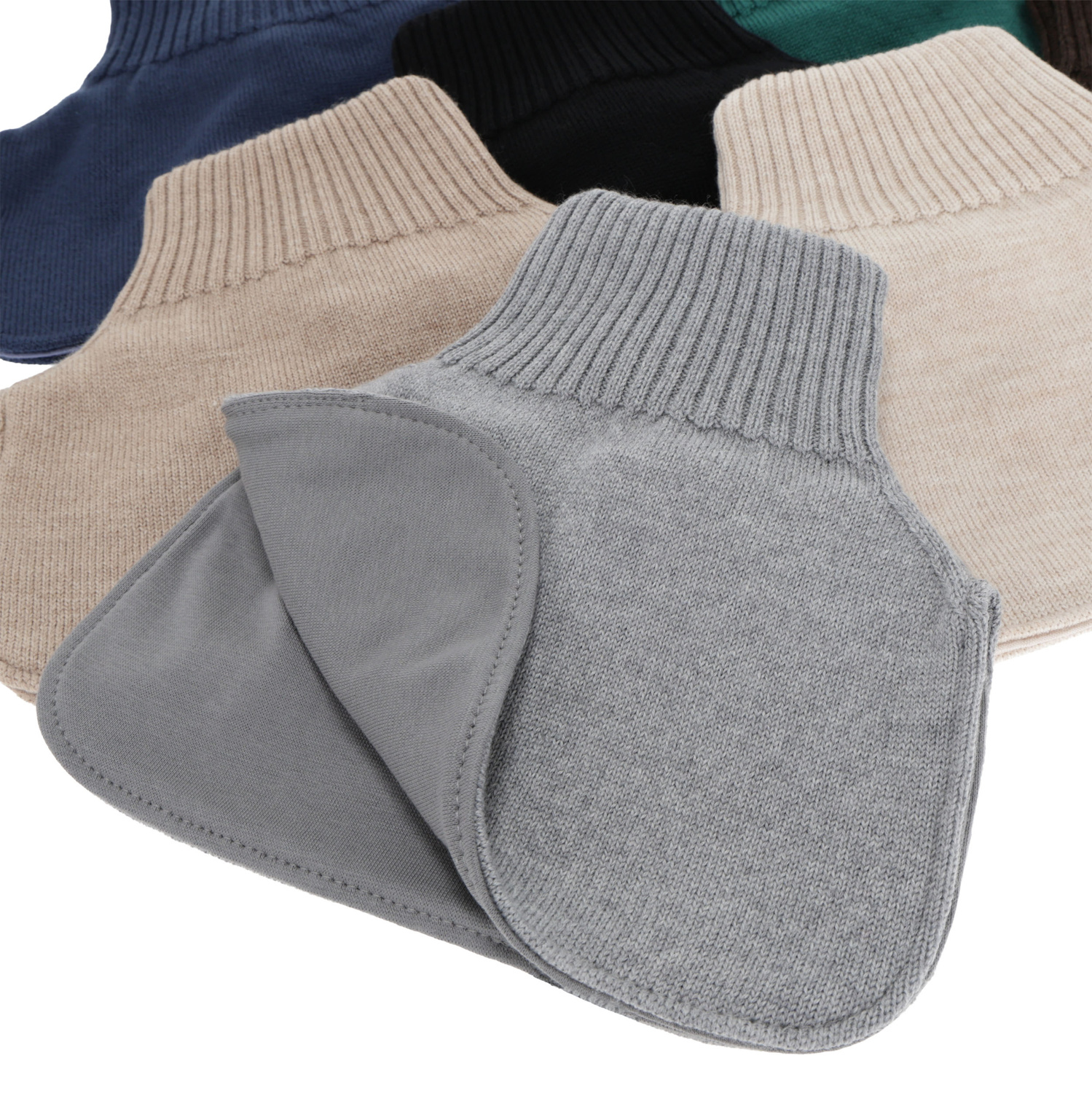 Tour de cou d'hiver garçon, 100% laine mérinos, doublé de coton, beige, Tiket