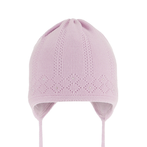 Bonnet automne/printemps fille, lilas, avec liens, Antila