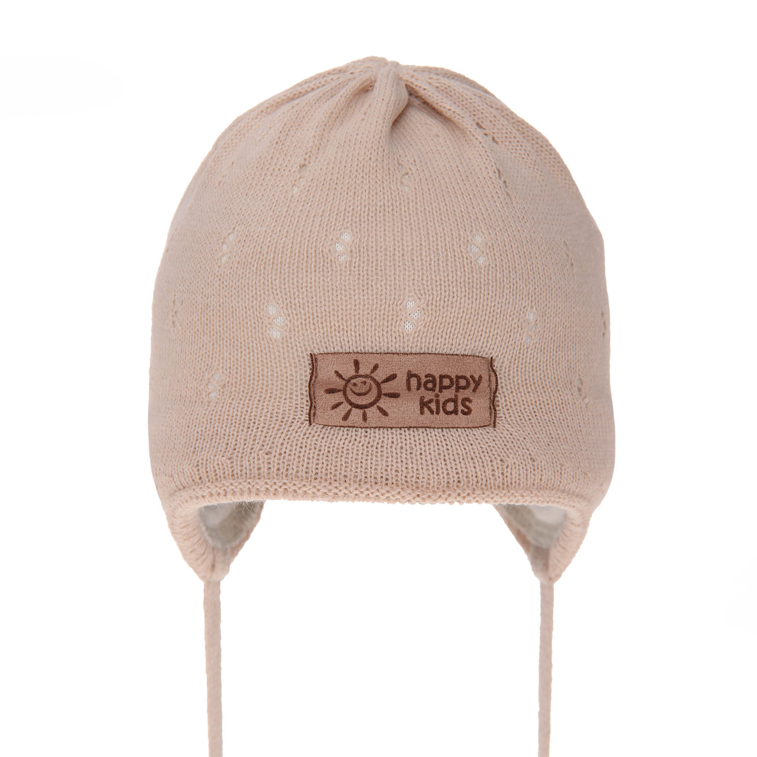 Bonnet automne/printemps garçon, beige, avec liens, Bobi