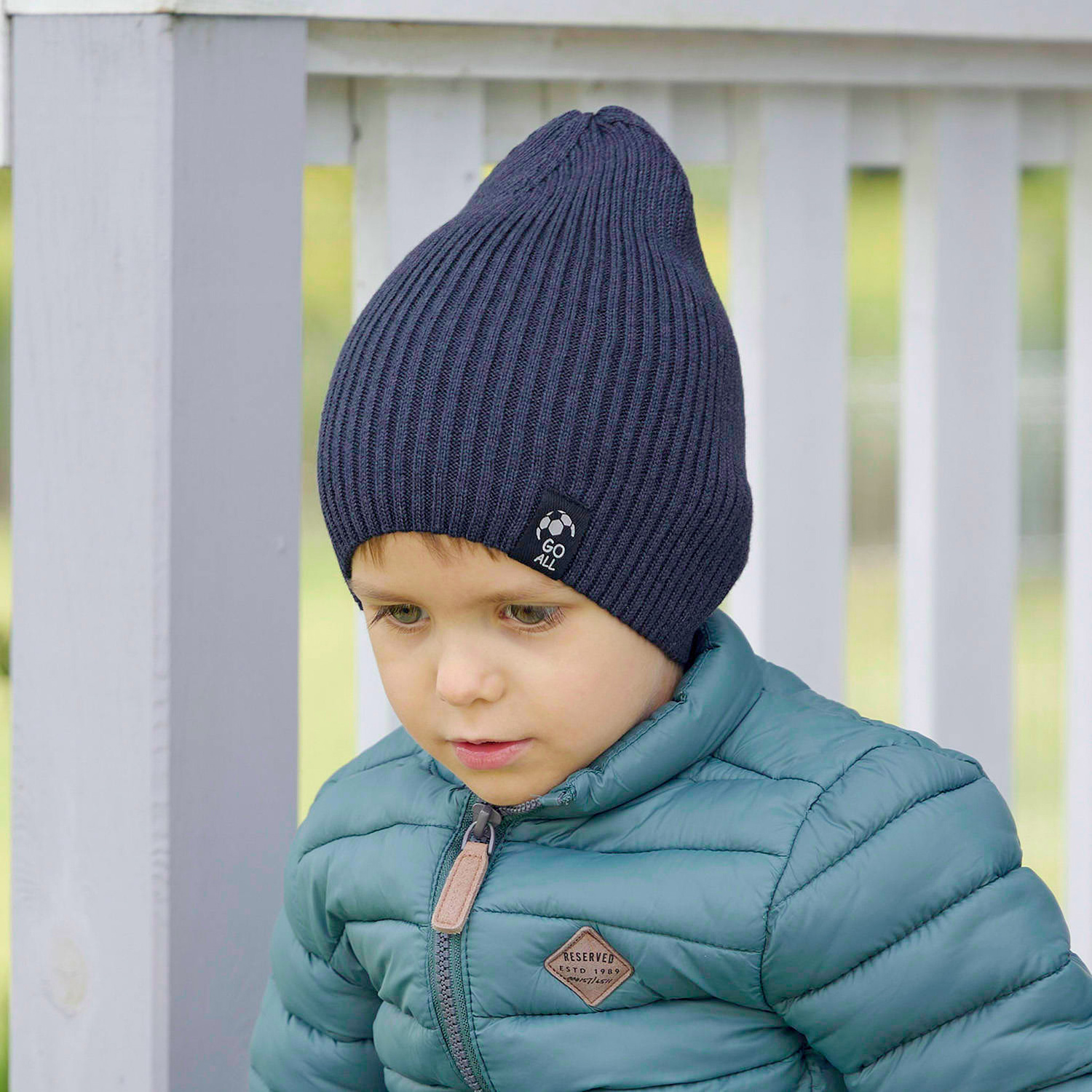 Bonnet automne/printemps garçon, avec coton, bleu, Lenis