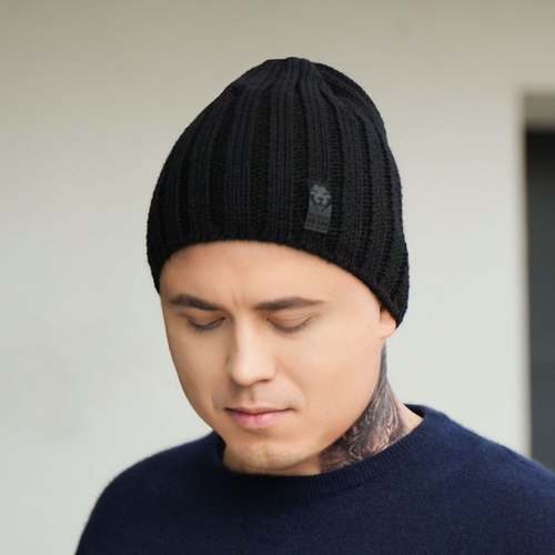 Bonnet d'hiver homme, noir, Derek