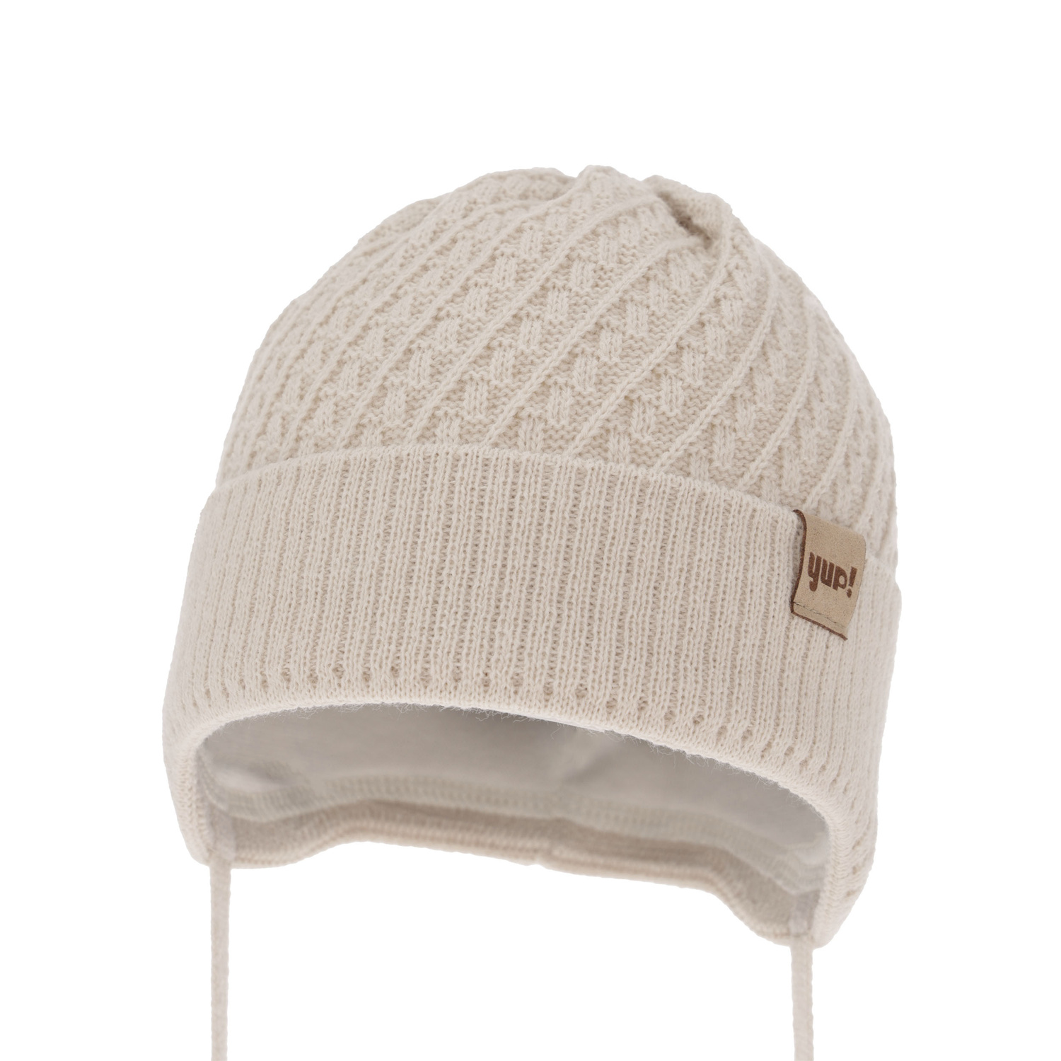 Bonnet automne/printemps garçon, beige, avec liens, David