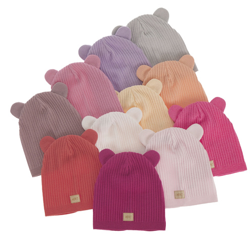 Bonnet automne/printemps fille, avec coton, grise, Clarisa