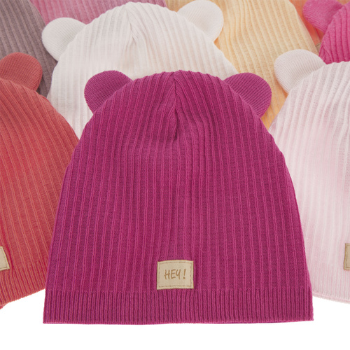 Bonnet automne/printemps fille, avec coton, rose, Clarisa