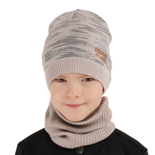 Ensemble automne/printemps garçon: bonnet et snood, avec coton, gris, Carter