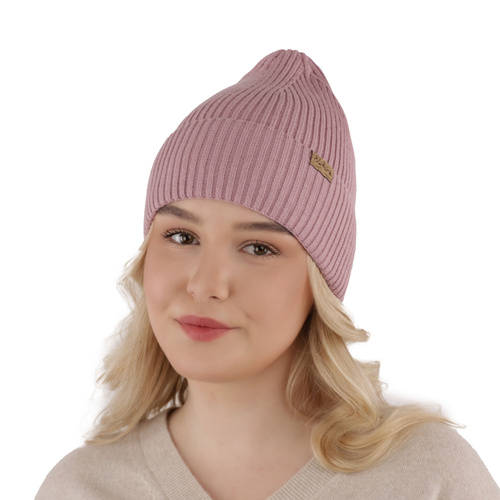 Bonnet d'hiver femme, avec coton, wrzosowy, Messina