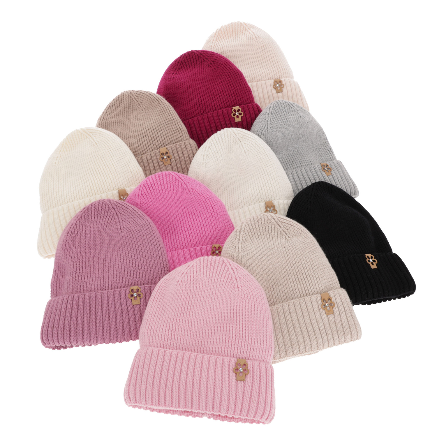 Ensemble d'hiver fille: bonnet et snood, noir, avec laine mérinos, Nelita