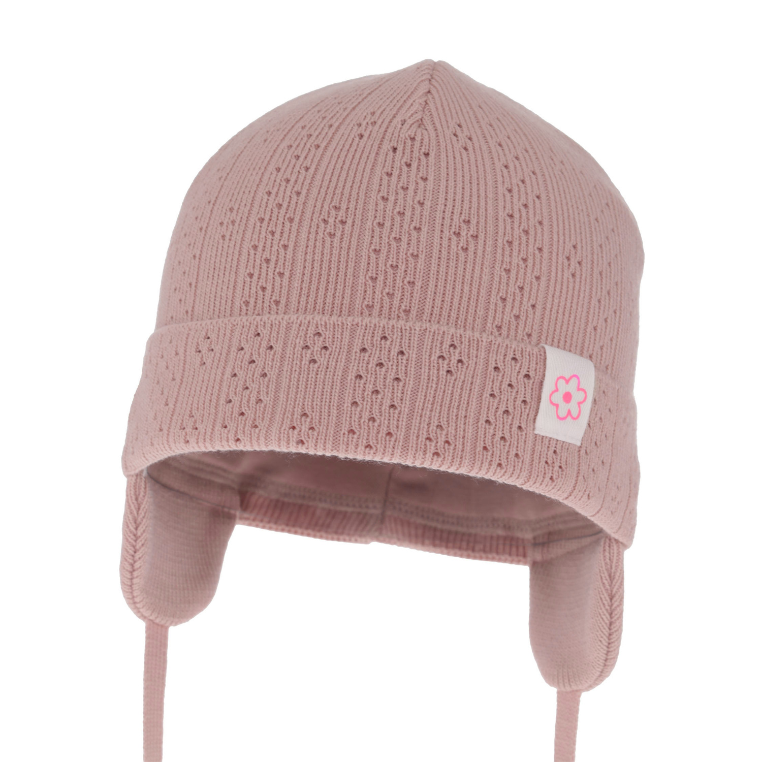 Bonnet automne/printemps fille, rose, avec liens, Lucrezia