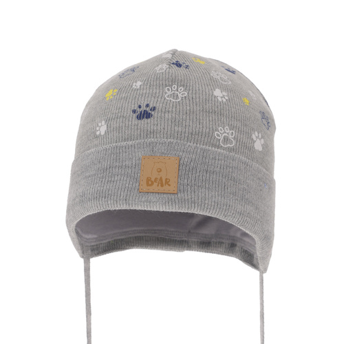 Bonnet automne/printemps garçon, gris, avec liens, Folik