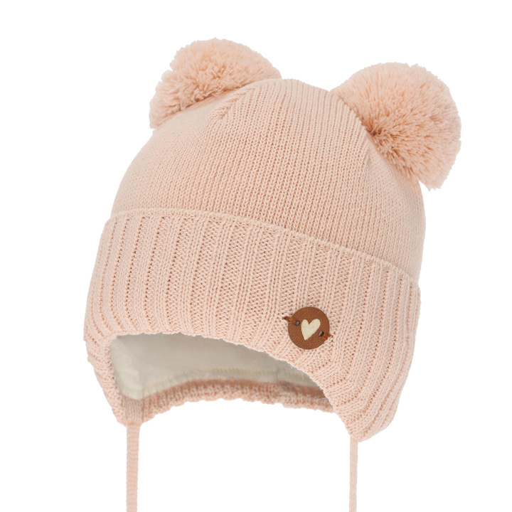 Bonnet d'hiver fille, morelowa, avec liens, avec laine mérinos, Mesyna