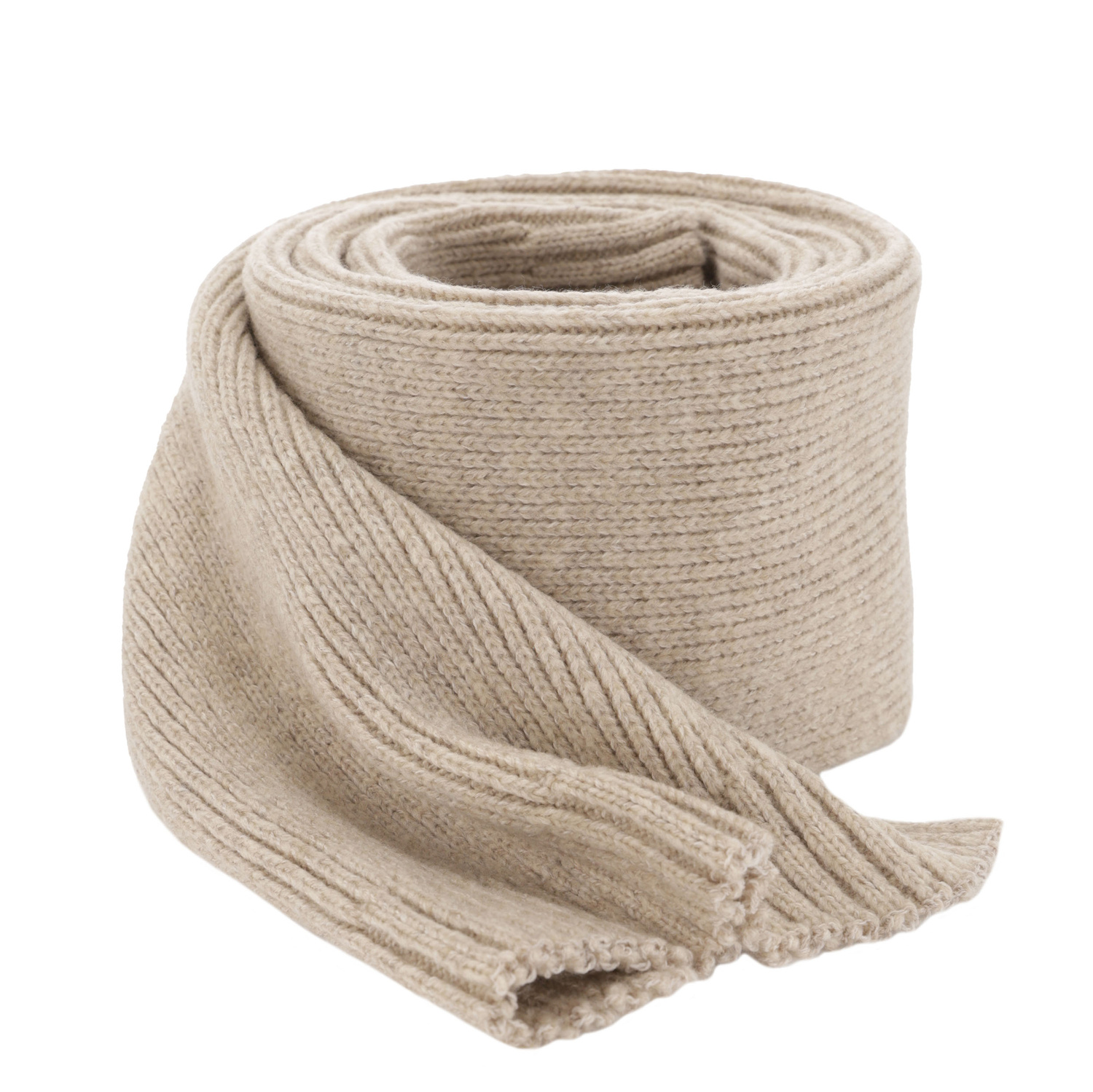 Écharpe d'hiver femme, beige, avec laine mérinos, Loretta