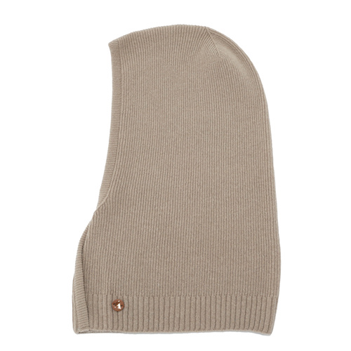 Cagoule automne, hiver, femme, beige, laine mérinos avec cachemire, Kiruna