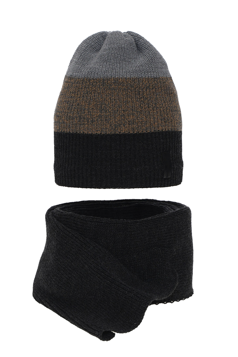 Ensemble d'hiver garçon: bonnet et écharpe, gris, Sonik