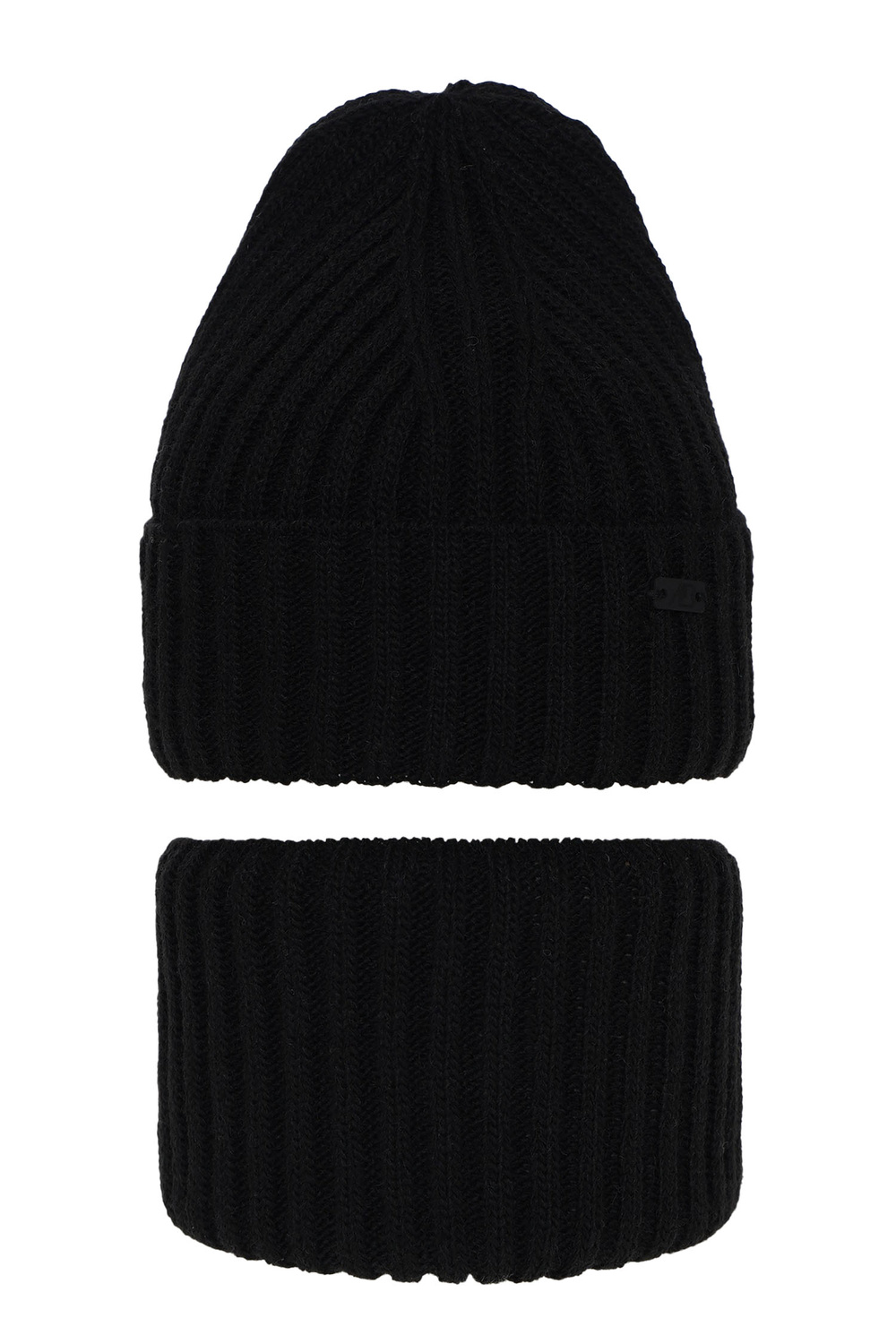 Ensemble d'hiver garçon: bonnet et snood, noir, Zeno