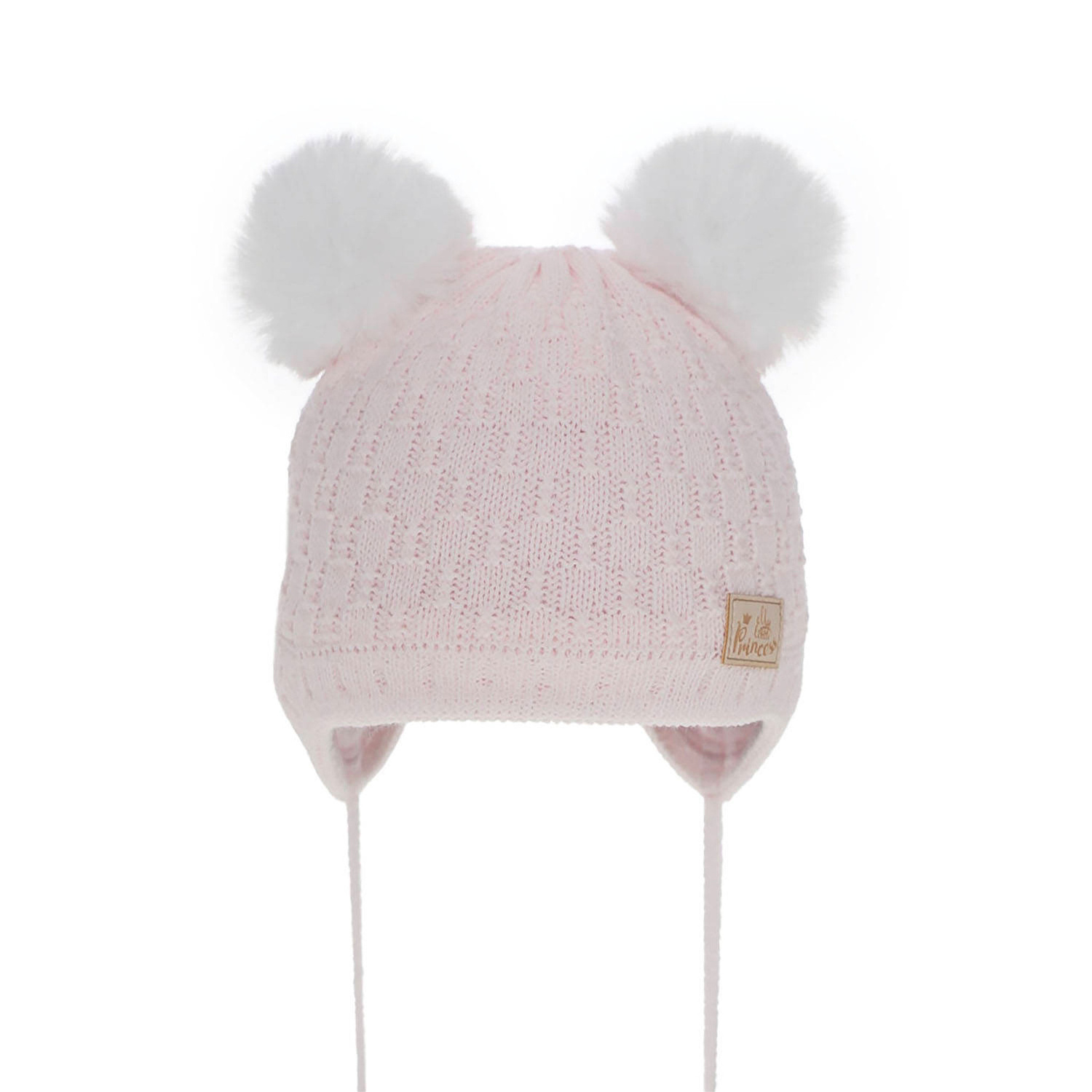 Bonnet d'hiver fille, rose, avec pompon, Emila
