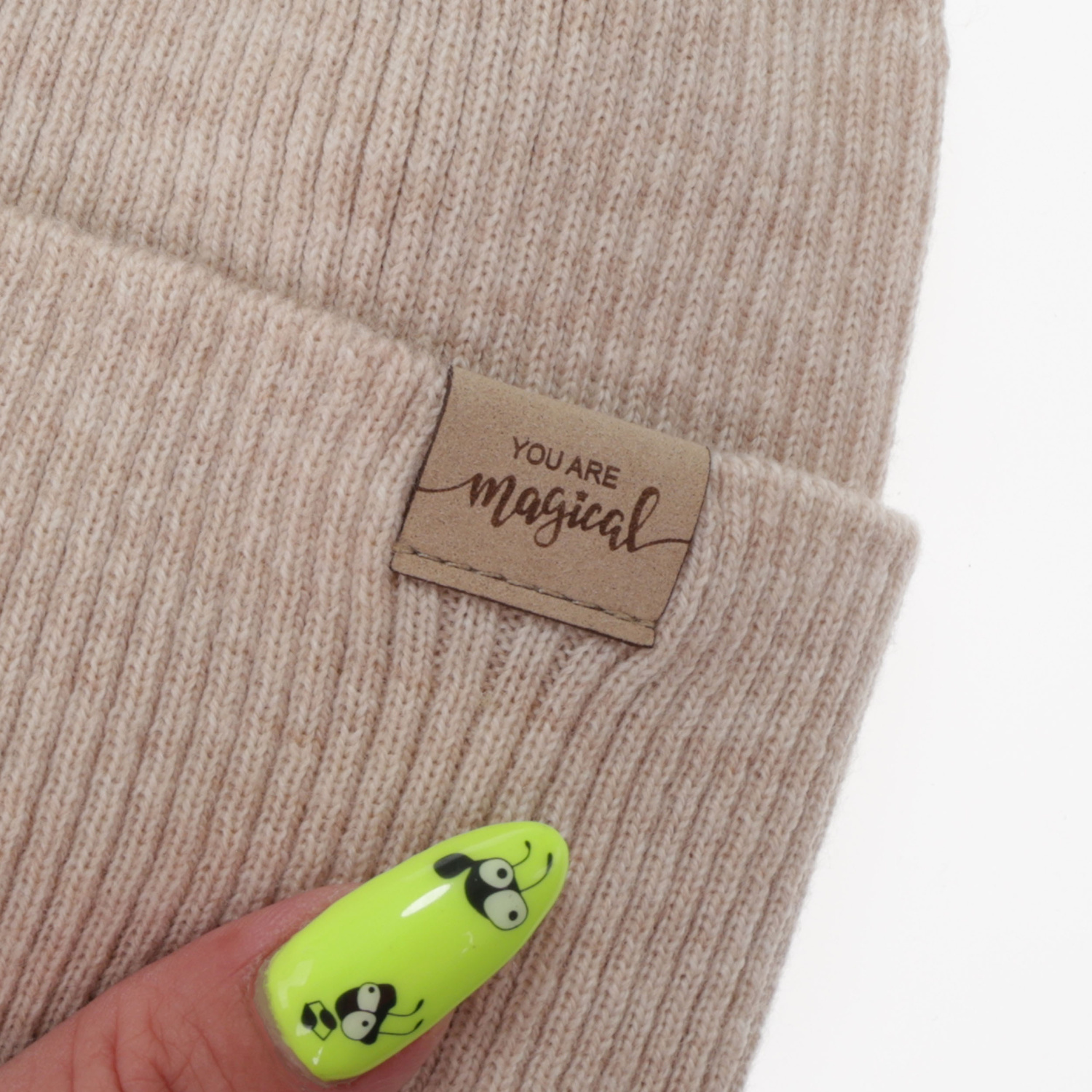 Ensemble automne/printemps fille: bonnet et snood, beige, 100% laine mérinos, Magenta