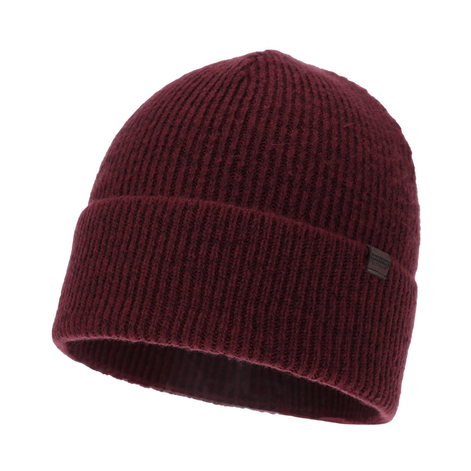 Bonnet d'hiver homme, bordeaux, avec laine mérinos, Korins