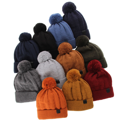 Ensemble d'hiver garçon: bonnet et écharpe, orange, avec pompon, Deny