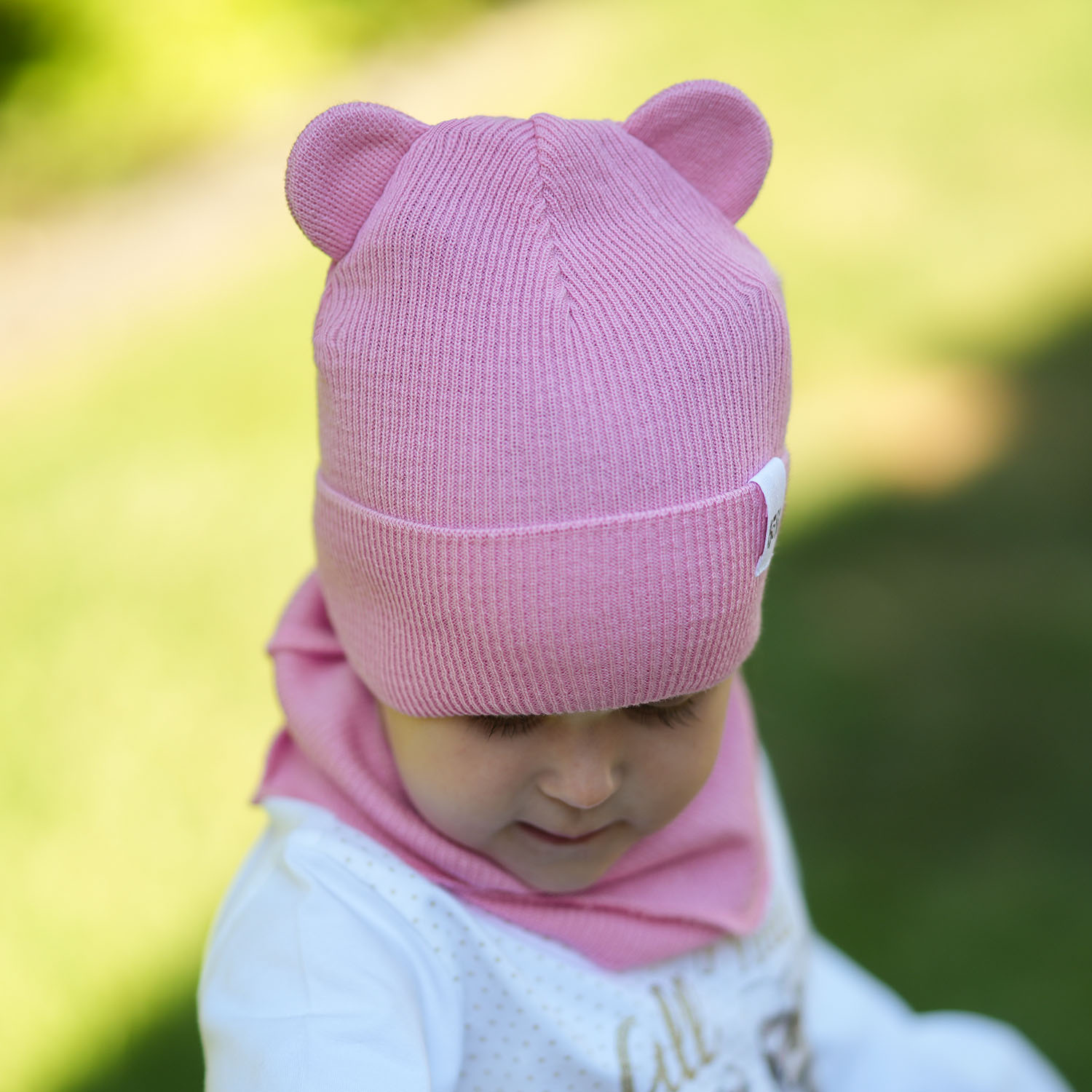 Ensemble automne/printemps fille: bonnet et snood, avec coton, noir, Kajra