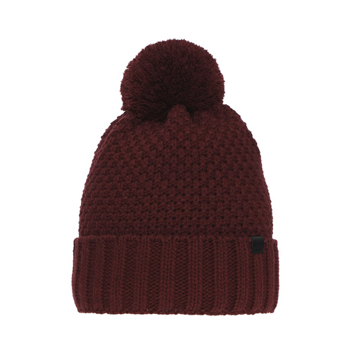 Bonnet d'hiver garçon, bordeau, avec pompon, Polins